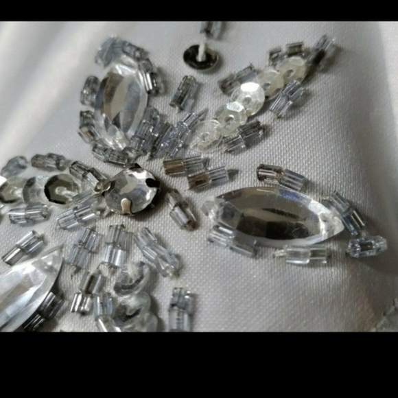 👗Size 7/8 Formal Prom Dress/Ball Gown Silver - Picture 8 of 12